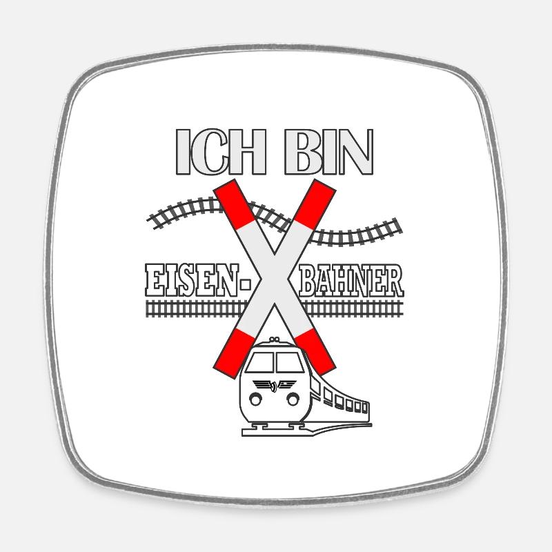 I am a railway worker model railroader - Square fridge magnet - white