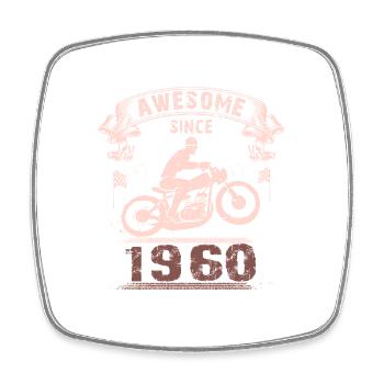 Génial depuis 1960, motard 63ème anniversaire - Magnet carré - blanc - Devant