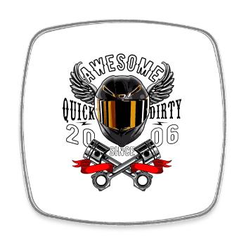 Génial depuis 2006, anniversaire du motard - Magnet carré - blanc - Devant