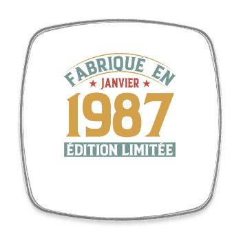 Fabriqué En Janvier 1987 Édition Limitée - Magnet carré - blanc - Devant