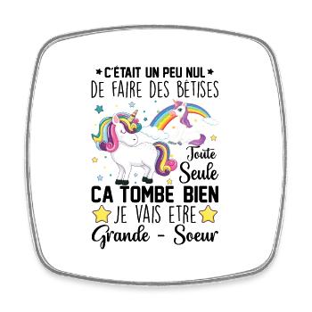 Je vais être grande soeur - Magnet carré - blanc - Devant