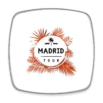 Madrid Tour Bunt - Viereckiger Kühlschrankmagnet - Weiß - Vorne