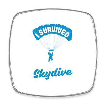 I survived my first skydiving - Square fridge magnet - white - Front