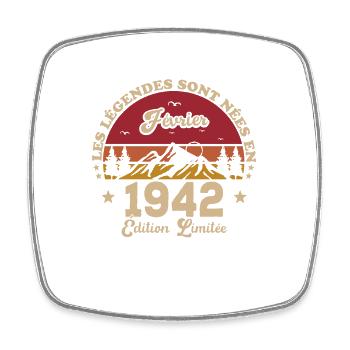 Les Légendes Sont Nées En Février 1942 - Magnet carré - blanc - Devant