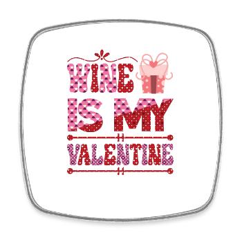 Couples Women Wine Valentine's Day - Square fridge magnet - white - Front