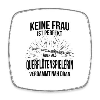 Querflöte Querflötenspieler Querflötist - Viereckiger Kühlschrankmagnet - Weiß - Vorne