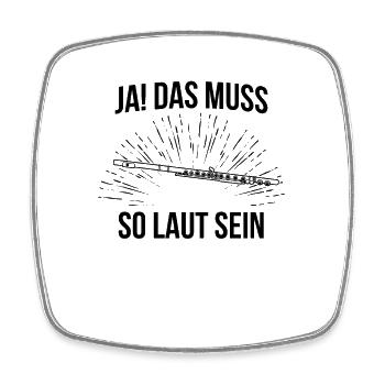 Querflöte Querflötenspieler Querflötist - Viereckiger Kühlschrankmagnet - Weiß - Vorne