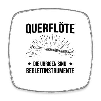 Querflöte Querflötenspieler Querflötist - Viereckiger Kühlschrankmagnet - Weiß - Vorne