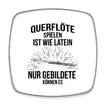 Querflöte Querflötenspieler Querflötist - Viereckiger Kühlschrankmagnet - Weiß - Vorne