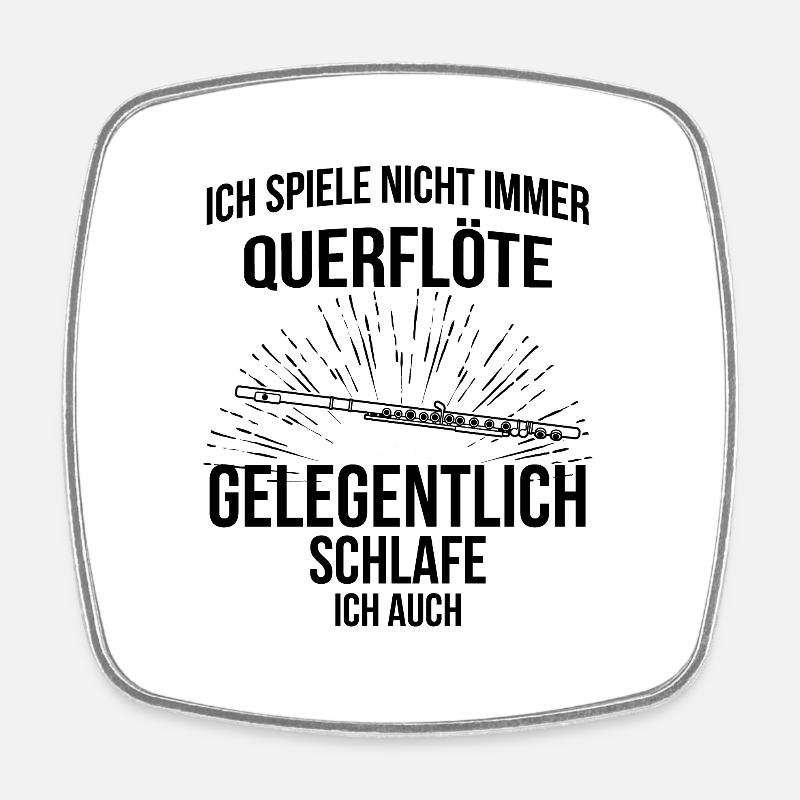 Querflöte Querflötenspieler Querflötist - Viereckiger Kühlschrankmagnet - Weiß