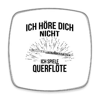 Querflöte Querflötenspieler Querflötist - Viereckiger Kühlschrankmagnet - Weiß - Vorne