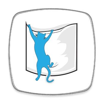 cat in your pocket - Square fridge magnet - white - Front