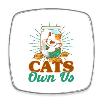 Katzen Sprüche Katze Katzen Liebhaber Geschenk - Viereckiger Kühlschrankmagnet - Weiß - Vorne