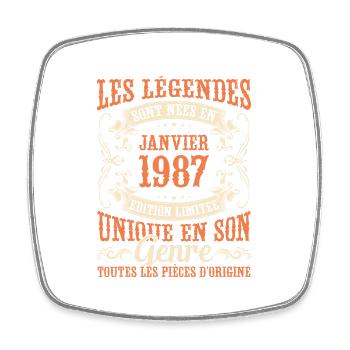 Les Légendes Sont Nées En Janvier 1987 Cadeau - Magnet carré - blanc - Devant