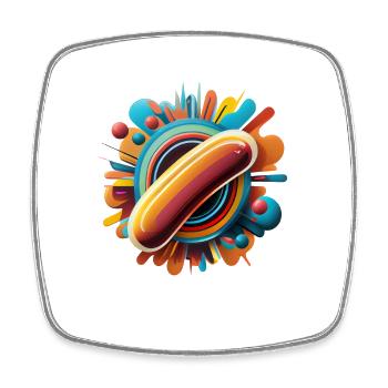 Fast food hot dog in comic style - Square fridge magnet - white - Front