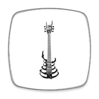 Rock & Roll Skelett Gitarre Musik Liebhaber - Viereckiger Kühlschrankmagnet - Weiß - Vorne
