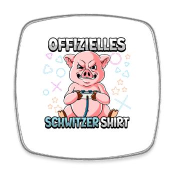 Offizielles Schwitzer Zocken Gamer Ego Shooter - Viereckiger Kühlschrankmagnet - Weiß - Vorne