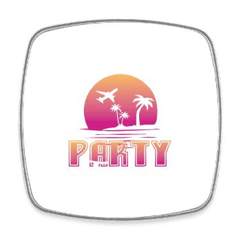 Hamburg Party Team - Viereckiger Kühlschrankmagnet - Weiß - Vorne