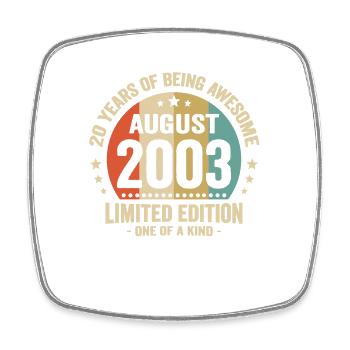 August 2003 20 Jahre Jubiläumsgeschenk - Viereckiger Kühlschrankmagnet - Weiß - Vorne