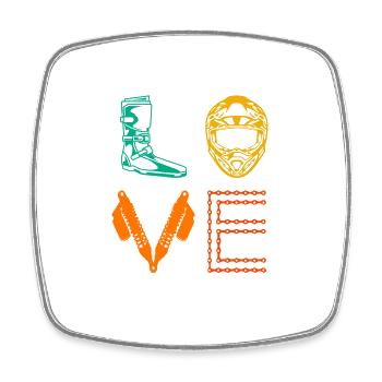Love Graphic Dirt Biker Motorcycle Enduro Motocros - Viereckiger Kühlschrankmagnet - Weiß - Vorne