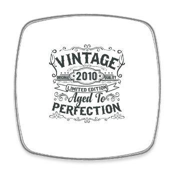 Limited Edition 2010 Vintage. Aged to Perfection - Square fridge magnet - white - Front
