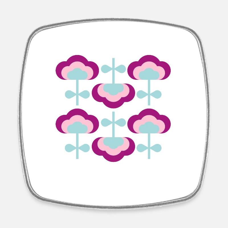 Fleur Nuage - Magnet carré - blanc