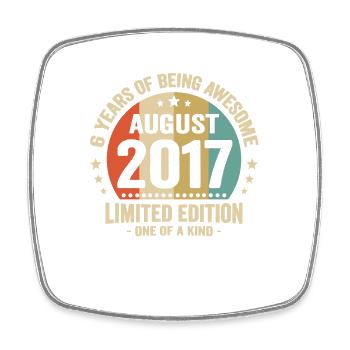 August 2017 6 Jahre Jubiläumsgeschenk - Viereckiger Kühlschrankmagnet - Weiß - Vorne