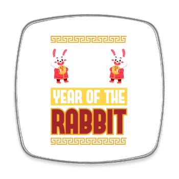 2023 The year of the rabbit Chinese Zodiac - Square fridge magnet - white - Front