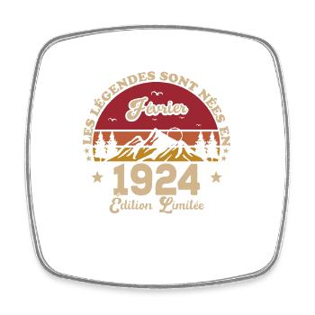 Les Légendes Sont Nées En Février 1924 - Magnet carré - blanc - Devant