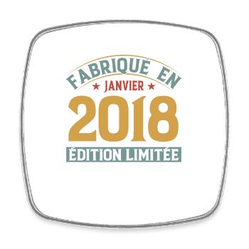 Fabriqué En Janvier 2018 Édition Limitée - Magnet carré - blanc - Devant