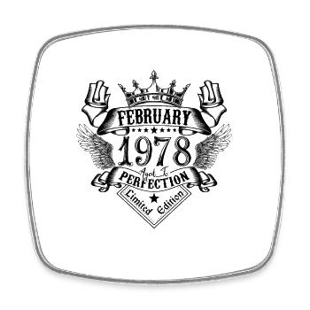 Vintage Février 1978 Février 1978 né en Février - Magnet carré - blanc - Devant