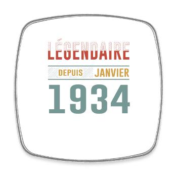 Légendaire Depuis Janvier 1934 Anniversaire - Magnet carré - blanc - Devant