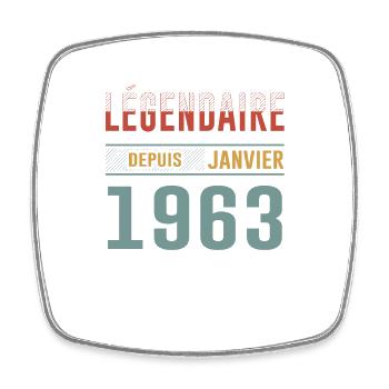 Légendaire Depuis Janvier 1963 Anniversaire - Magnet carré - blanc - Devant