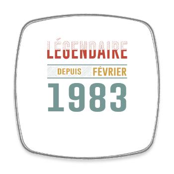 Légendaire Depuis Février 1983 Anniversaire - Magnet carré - blanc - Devant