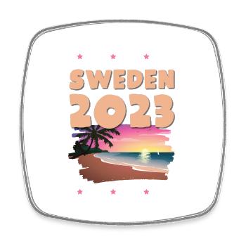 Suède 2023 - Magnet carré - blanc - Devant