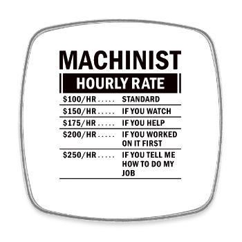 Machine operator plant operator gift - Square fridge magnet - white - Front