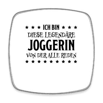 Joggerin Laufen Lustiger Spruch Joggen Geschenk - Viereckiger Kühlschrankmagnet - Weiß - Vorne
