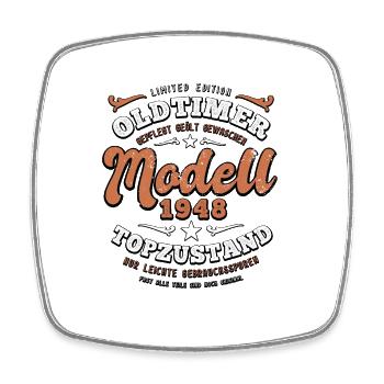 Oldtimer Modell 1948 - Geburtstag - Jahrgang - Viereckiger Kühlschrankmagnet - Weiß - Vorne