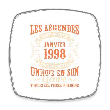 Les Légendes Sont Nées En Janvier 1998 Cadeau - Magnet carré - blanc - Devant