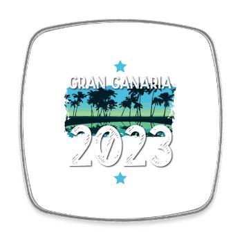 Gran Canaria 2023 - Viereckiger Kühlschrankmagnet - Weiß - Vorne