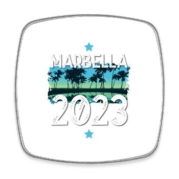 Marbella 2023 - Viereckiger Kühlschrankmagnet - Weiß - Vorne