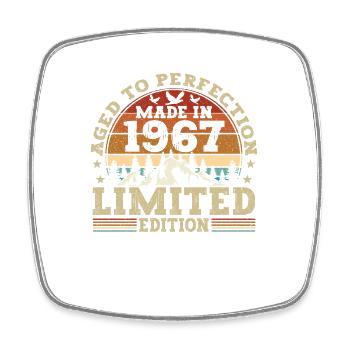 Retro birthday present from the year 1967 - Square fridge magnet - white - Front