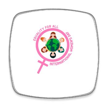 Equaity for All - International Women's Day - Square fridge magnet - white - Front