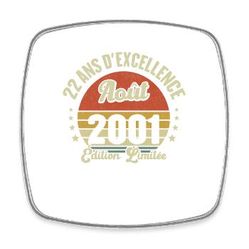 Août 2001 22 Ans Anniversaire Vintage Cadeau - Magnet carré - blanc - Devant