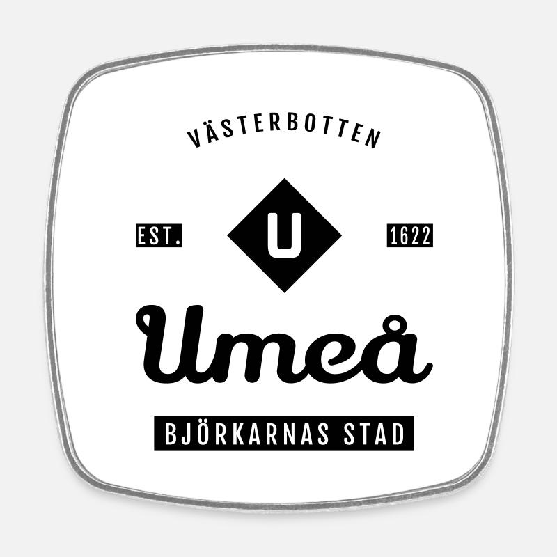 Umeå, Västerbotten. - Square fridge magnet - white