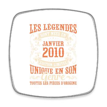 Les Légendes Sont Nées En Janvier 2010 Cadeau - Magnet carré - blanc - Devant
