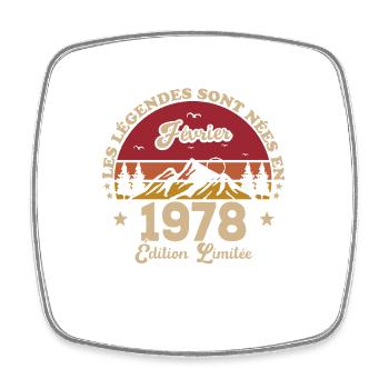 Die Legenden wurden im Februar 1978 geboren - Viereckiger Kühlschrankmagnet - Weiß - Vorne