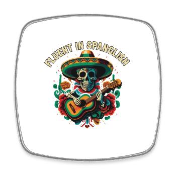 Fluent in Spanglish USA America Mexico American Me - Viereckiger Kühlschrankmagnet - Weiß - Vorne