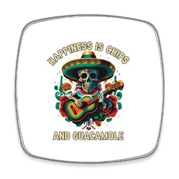 Happiness Is Chips and Guacamole Lover Avocado Veg - Square fridge magnet - white - Front