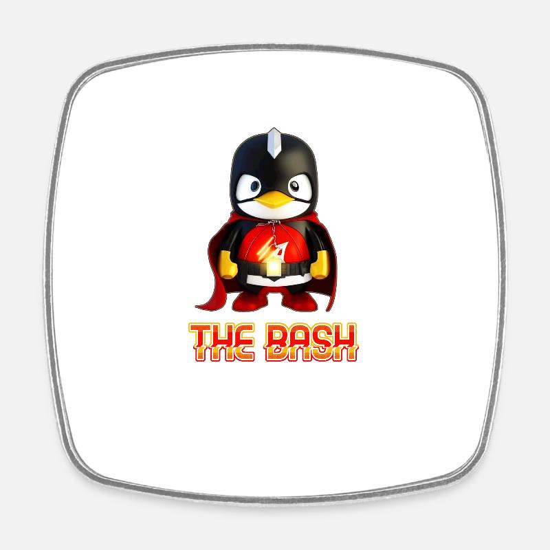 The Bash Penguin Superhero for Linux Coder and - Viereckiger Kühlschrankmagnet - Weiß